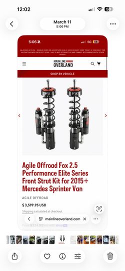 NEW Fox 2.5 Performance Elite Sprinter Suspension Kit