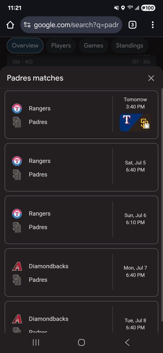 Padres Vs Rangers Series