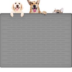 Brandnew Silicone Pet Food Mats Tray, 39.4 by 29.5in Waterproof Silicone Pet Mat for Dog Food and Water Bowls, Non Slip Dog Cat Placemat, Dog Feeding 