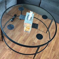 round glass coffee table 