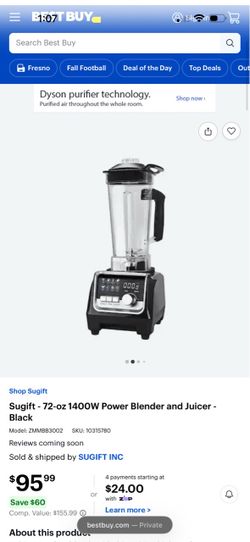 72-oz 1400W Power Blender and Juicer