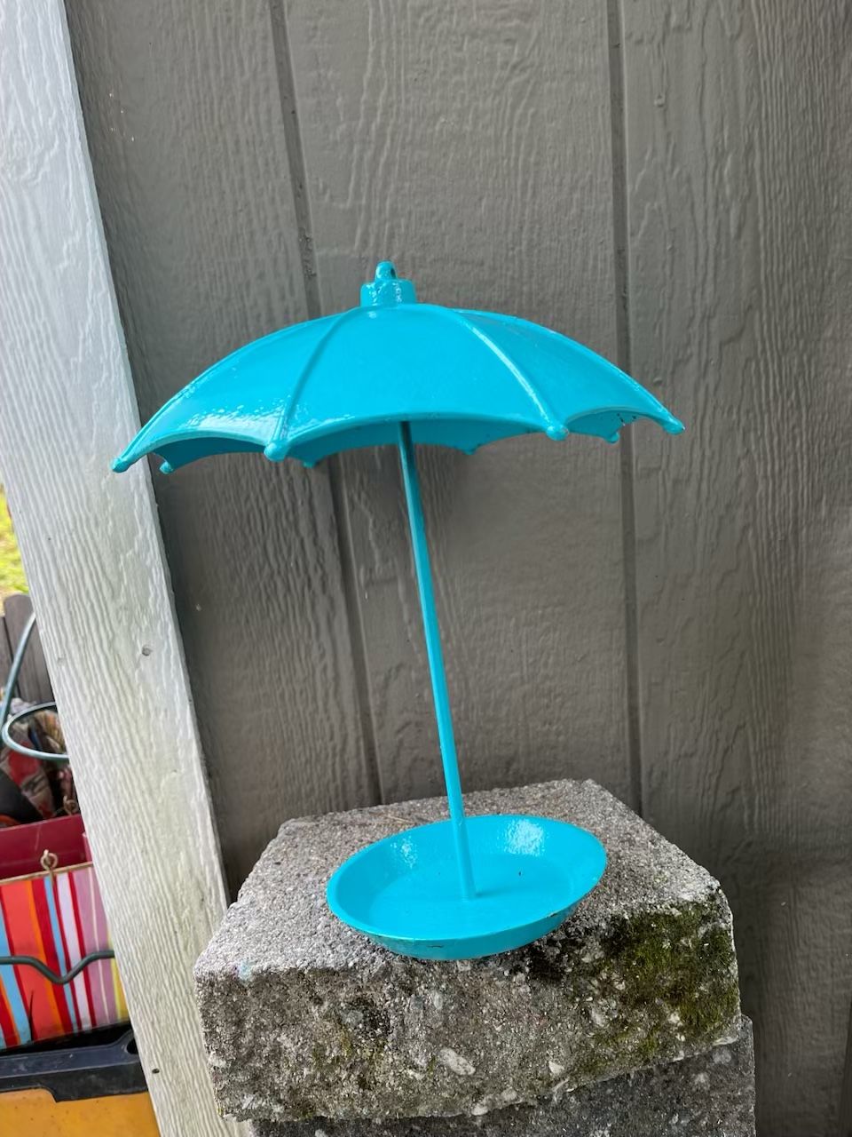 Cast Iron Bird Feeder Ex Cond 12” H