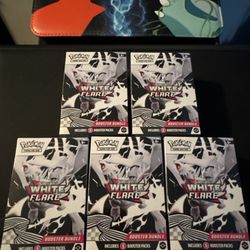 SEALED! 5 White Flare Booster Bundles 