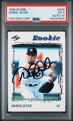 1996 score baseball Derek Jeter RC & auto PSA DNA certified