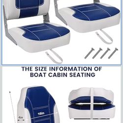 2 Pack High Back Folding Boat Seats 