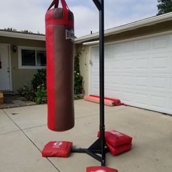 Punching And Kicking Heavy Bag Red/brown With Stand And Weight bags  (Sand Bags)