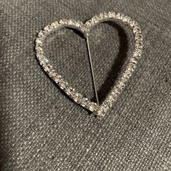 2”x 2” Silver Rhinestone Heart Chair Pins Thumbnail
