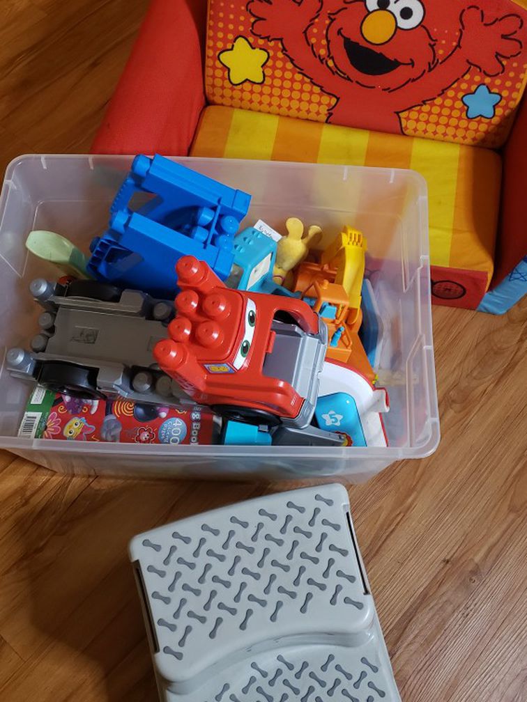 Toy Box, Sesame Street Chair and Stepping Stool