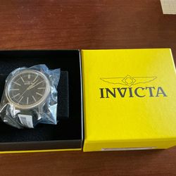 Invicta Celestial Men’s Watch, black, leather band, 43mm