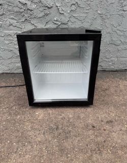 Refrigerator glass door mini fridge beverage cooler with internal light delivery available