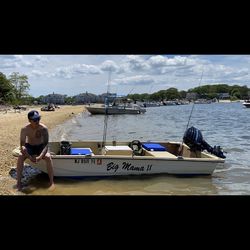 13 Foot Fiberglass Boat With Trailer And Motor