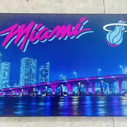 Miami Heat Skyscrape Canva Art