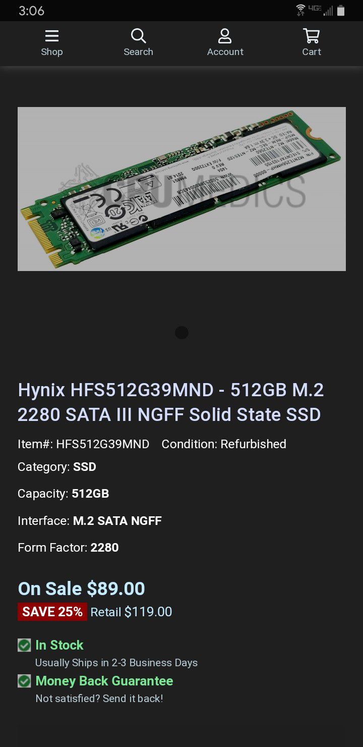 *NEW* SK Hynix 512GB M.2 SSD Hard Drive