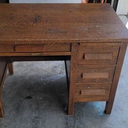 Antique Oak Student Desk