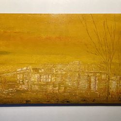 1972 Original Oil on Wooden Board Painting by Australian Artist Neil Savage