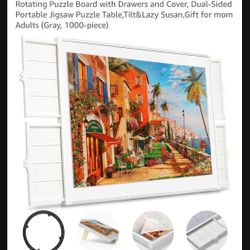 1000 Piece Rotating Puzzle Board with Drawers and Cover