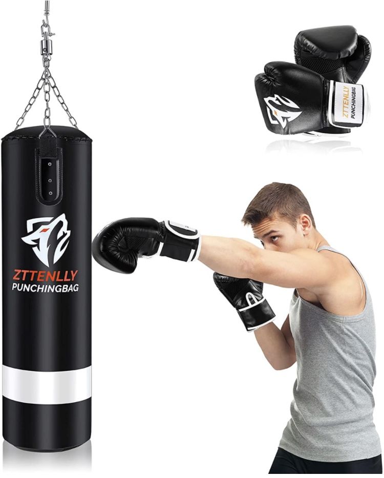 Punching Bag with Gloves