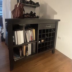 Modus Furniture Yosemite 55-in x 42-in Pine Black Rectangle Bar Table