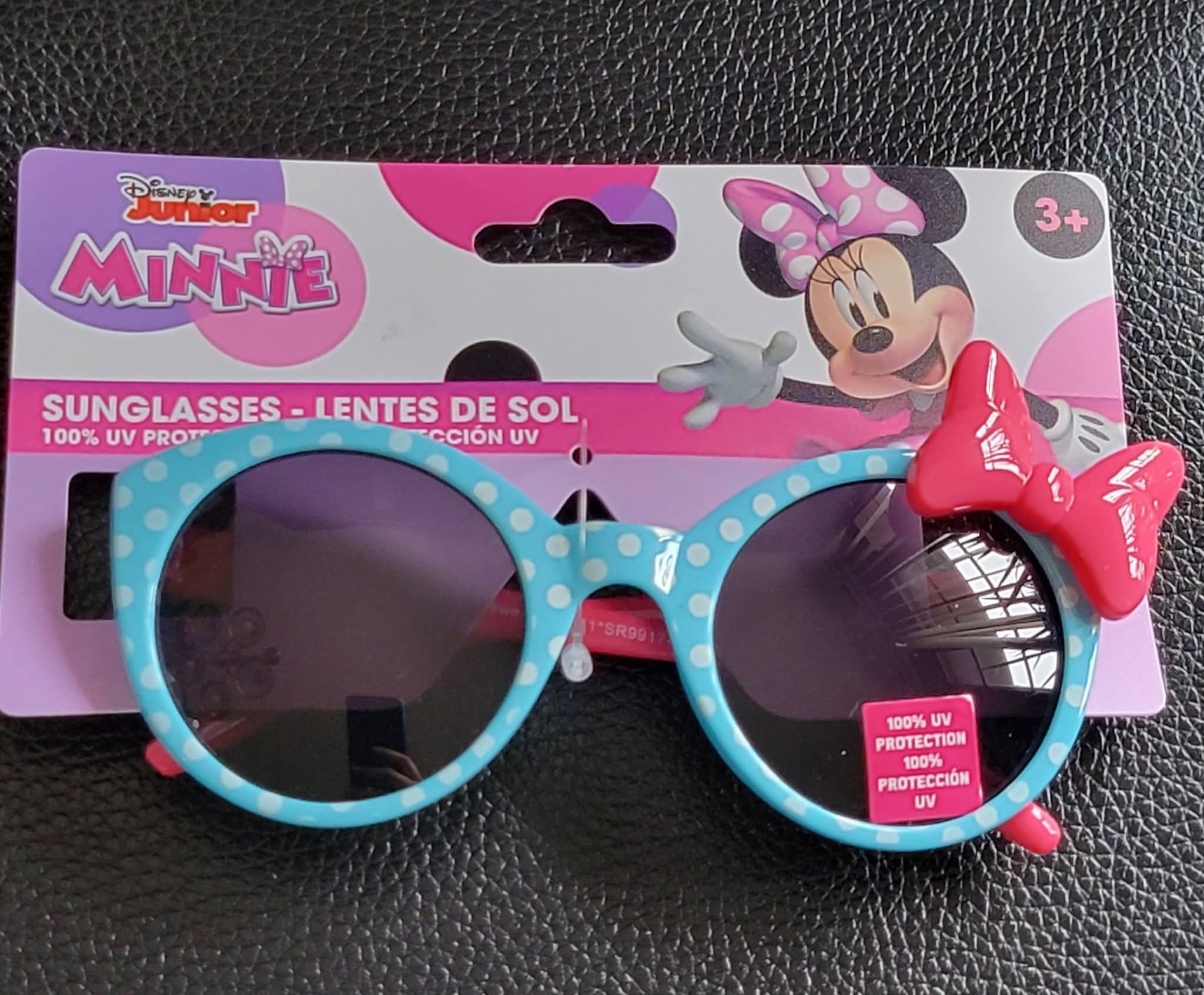 Disney Minnie Mouse Blue and White Polk-a- Dot Girls Brow Bar Sunglasses $3 (One Available)