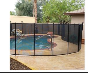 Domi Pool Fence 5Ft x 12Ft Swimming Pool Fence in Ground Pool Safety Fencing, Black(only have one )