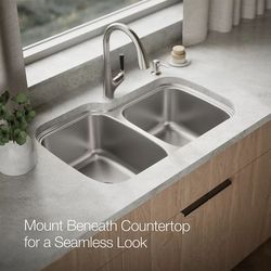 Kohler Stainless Steel Kitchen Sink with Malleco Pull-Down Faucet