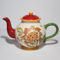 Artistic Accents Teapot Floral Orange