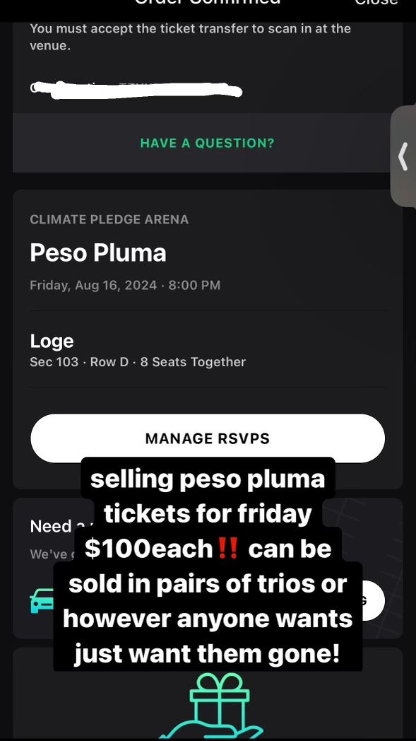 PESO PLUMA TICKETS (SEATTLE WA)