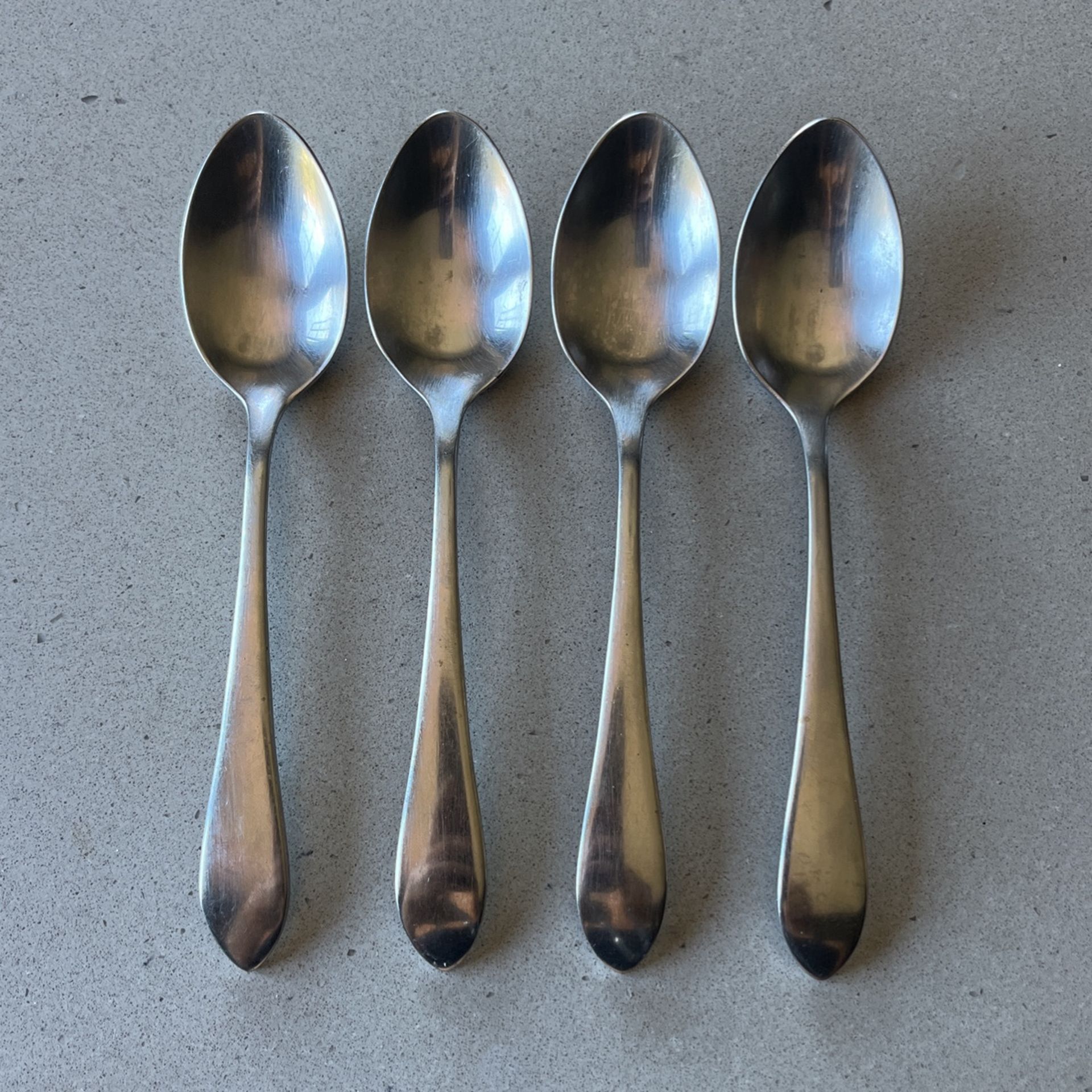 GORHAM teaspoons Set Of 4 Stainless Steel Teaspoon Spoon Spoons Serving Tea Coffee Dips Stir Sauce