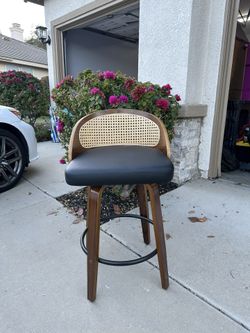 Swivel Cane Counter Stool