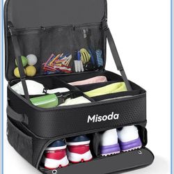 Golf Trunk Organizer with Shoe Storage, Golf Gifts for Men,2-Pair Capacity, Waterproof Car Trunk Locker Storage Box for Golf Gear and Accessories,Golf