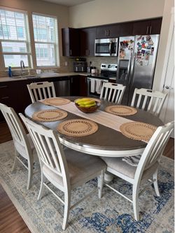 Extendable Dining Table & 6 Chairs Set