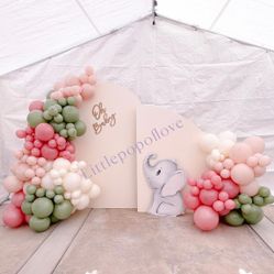 Elephant Baby Shower Balloon Backdrop