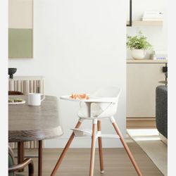 White Lalo High Chair W/ Toddler Play Chair Conversion 