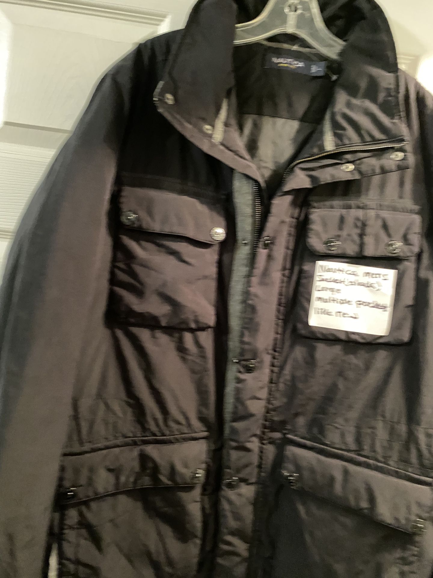 Men’s Náutica black jacket large like New $40 located Mount Dora Fl 32757