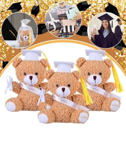 Poen 8 Pack Graduation Stuffed Animals Bears 2026 Bulk 4 Inch Bears Kindergarten Graduation Gifts Small Stuffed Toys with Diploma Hat Cards for Class