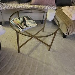 Gold Round Coffee Table 