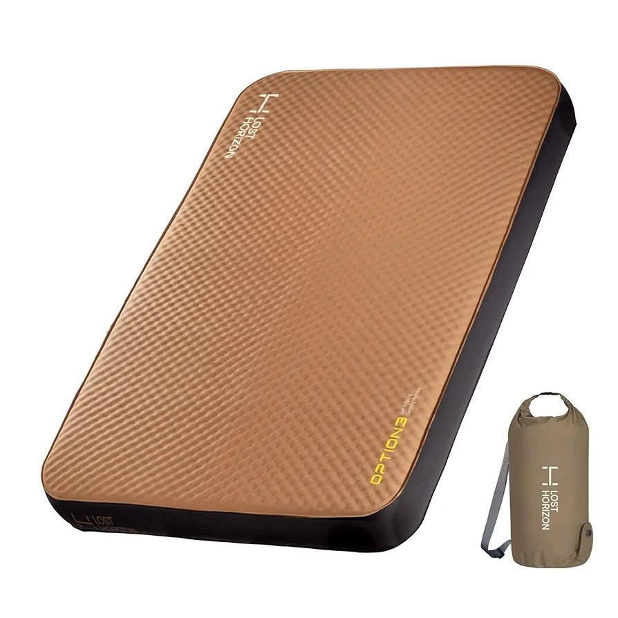 LOSTHORIZON Air & Foam Camping Mattress, Self-Inflating Sleeping Pad, 4.5" Thick, with Air Pump, Full
