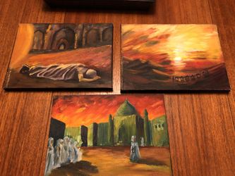 Original art by Anuradha Shankaran depicting Muslims