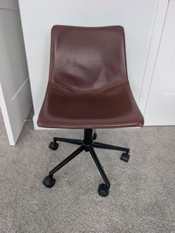 Brown Faux Leather Office Chair