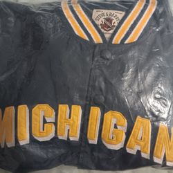 Men's XL Vintage Blue & Yellow Michigan Button Up Jacket