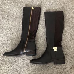 Michael Kors Hamilton Tall Leather Brown Boots 7M