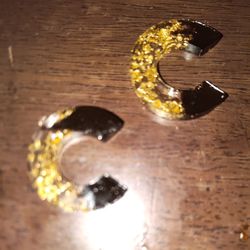 Black And Gold Mustard Seed C.C. Earrings