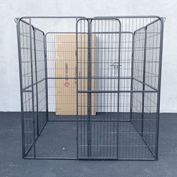 (NEW) $145 Dog 8-Panel Playpen, Each Panel 64” Tall X 32” Wide Heavy Duty Pet Exercise Fence Crate Kennel Gate 