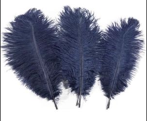 Navy Blue Feathers 12-14 inch Wedding Party Centerpiece Decor - NEW
