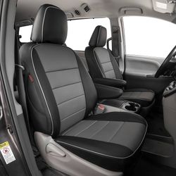 EKR Car Sienna Seat Covers 2011-2020,Leatherette Full Set Custom Fit for 2011-2020 Toyota Sienna(7 Seats,2nd Row Captain Seats W/NO Legrest)-Three Row