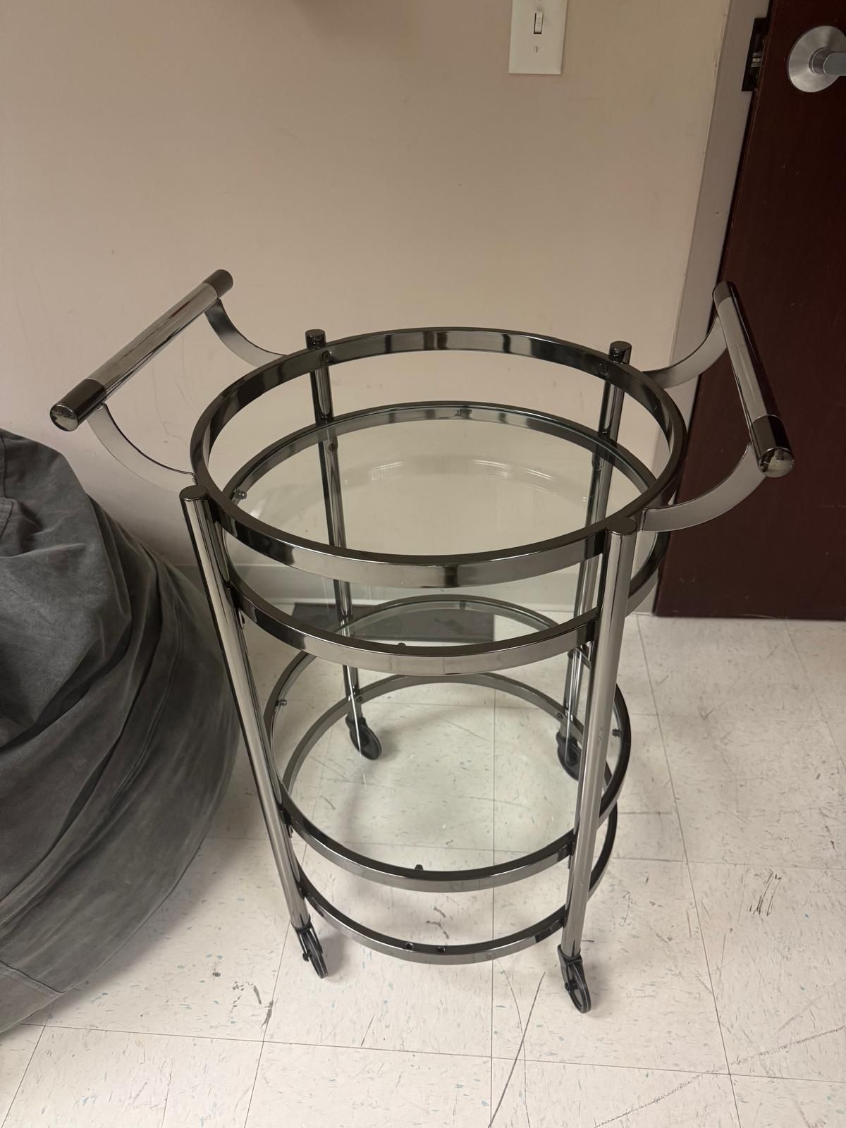 Bar Table W Wheels Trolley Cart Bar