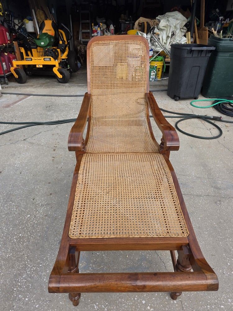 Teak British Colonial Plantation Chaise Lounge