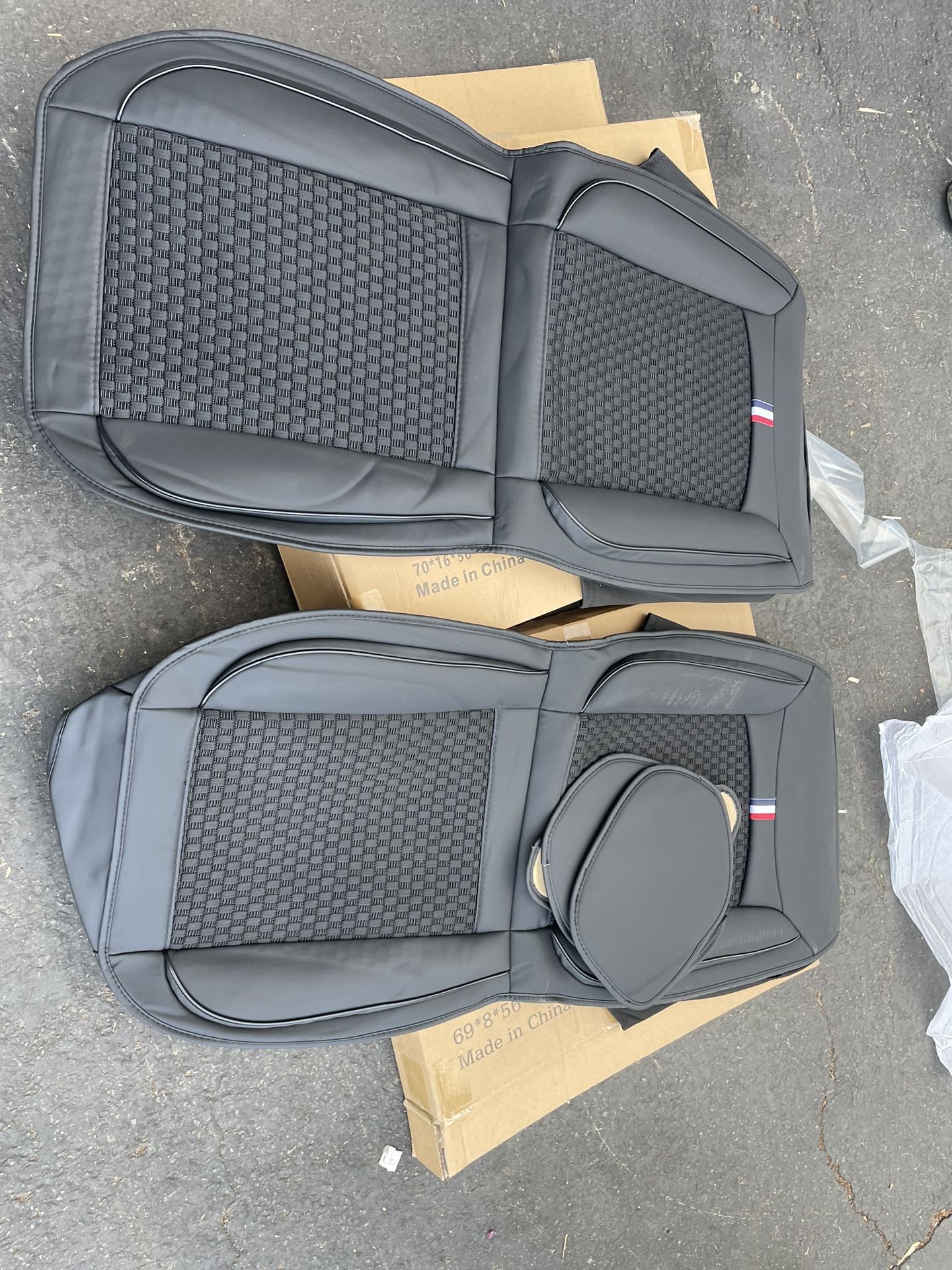 Car Seat Covers Breathable Cooling Ice Silk Leather Car Seat Covers, 2Seats Vehicle Seat Protector Seat Cushion Automotive Accessories