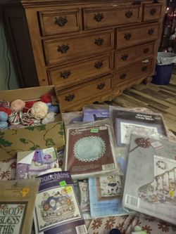 Mixed Lot of Cross Stitch Kits and Yarn