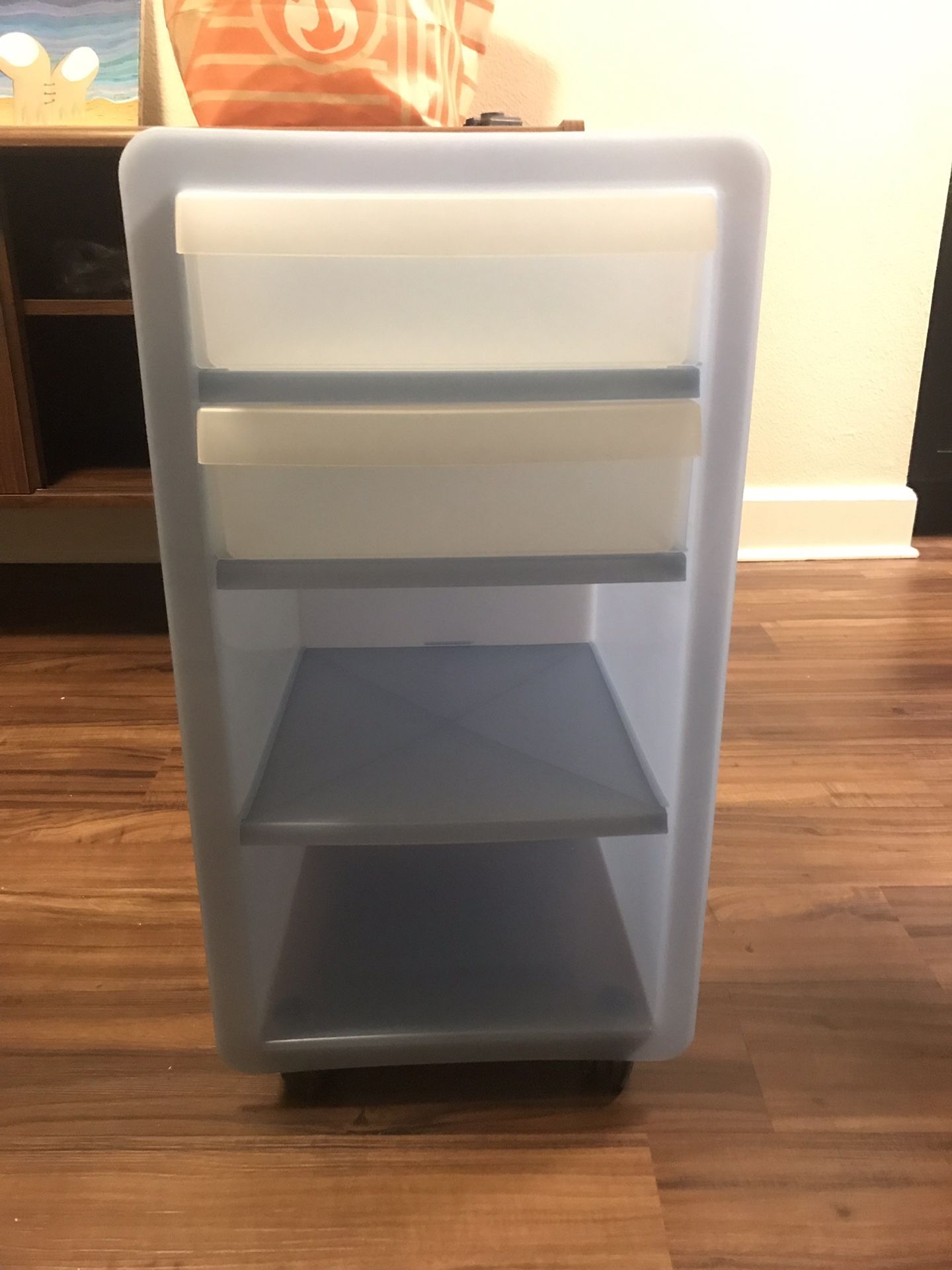 Blue Storage/File Organizer Container on Wheels